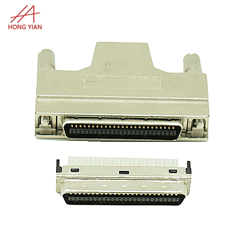 50P-CN 180 Degree Screw SCSI Connector