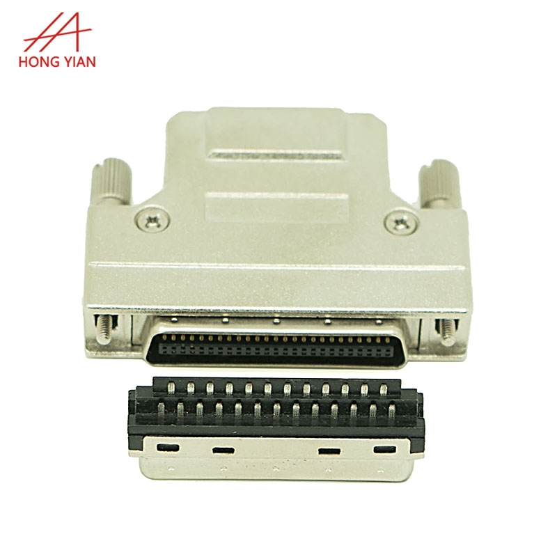 HPCN50P Solder Type Double Screw Outlet Male SCSI Connector