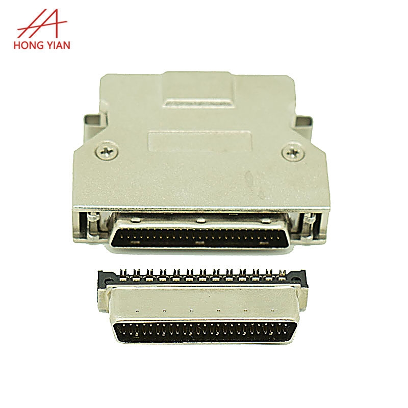 HPDB50P Double Side IDC Type Spring 180 Degree Outlet Male SCSI Connector