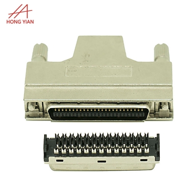 50P-CN 180 Degree Screw SCSI Connector