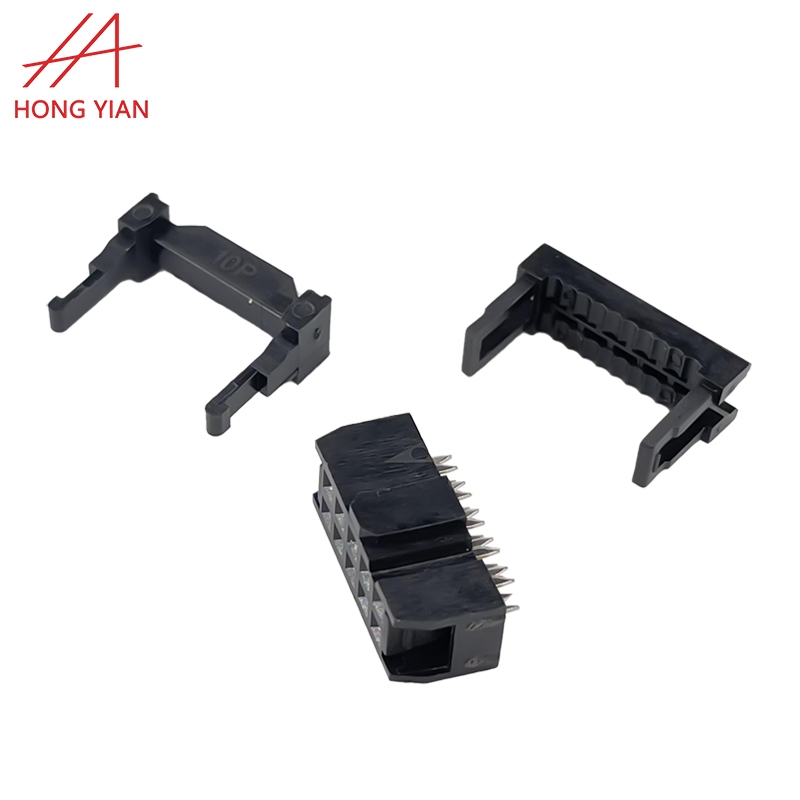  Pitch 2.54mm 10Pin Black Three-piece IDC Socket Connector 