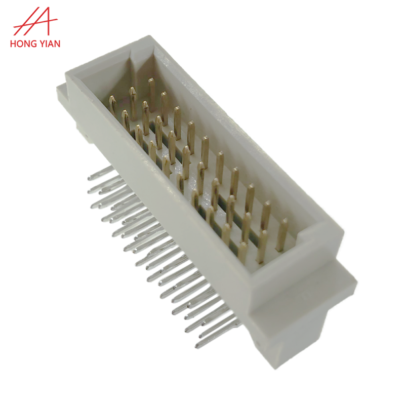 Pitch 2.54mm Triple Row Right Angle 90 Degree Male 30Pin DIN41612 Connector