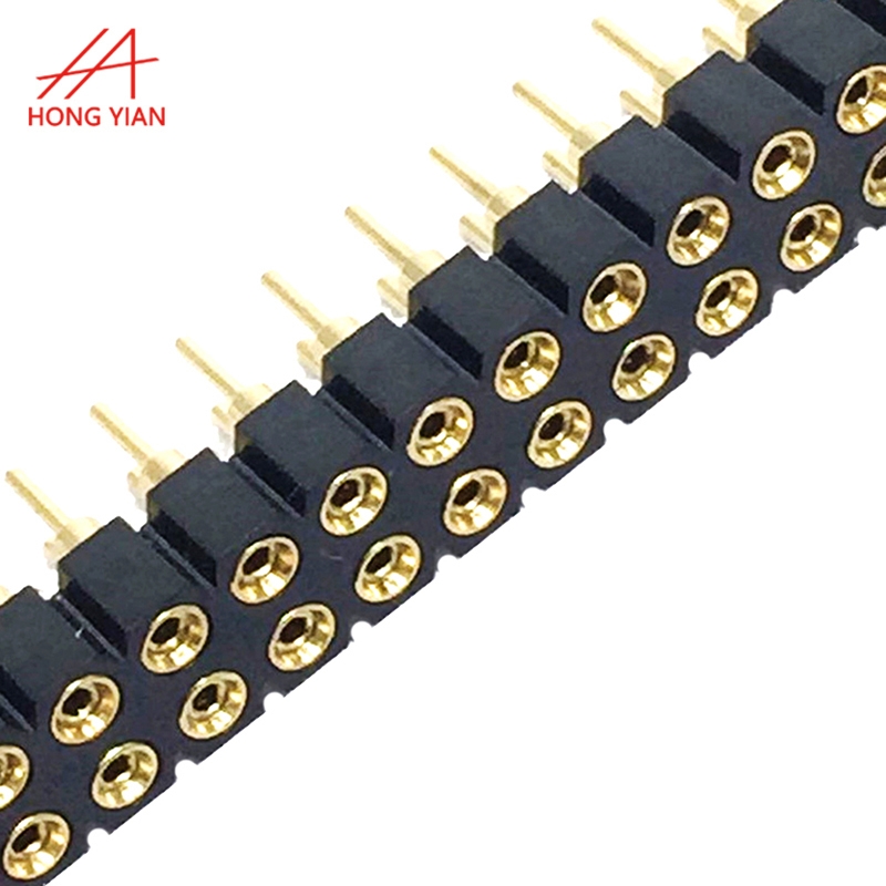 2.54mm Female head Connector Dual Row Straight Round pin