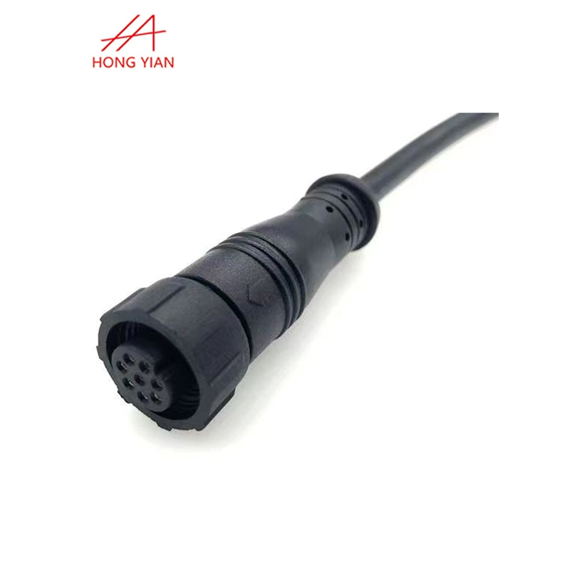 M19 8P Female Straight Angle Waterproof Connector Cable