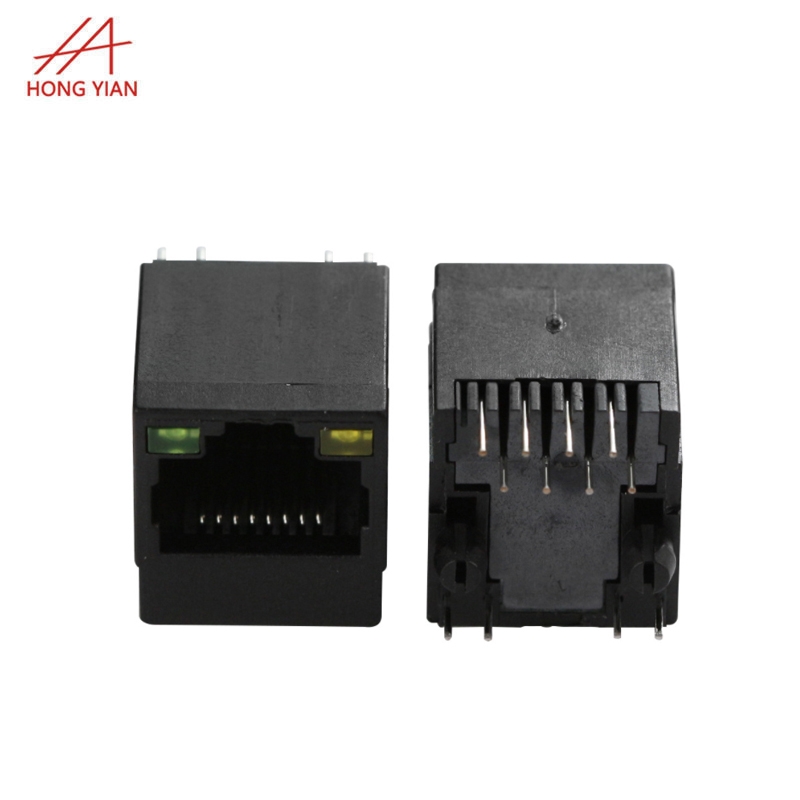 RJ45 Black Network Jack Connector