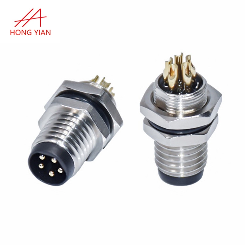 M12 Male Socket  Waterproof 5 pin Sensor fast  Aviation Plug Connector