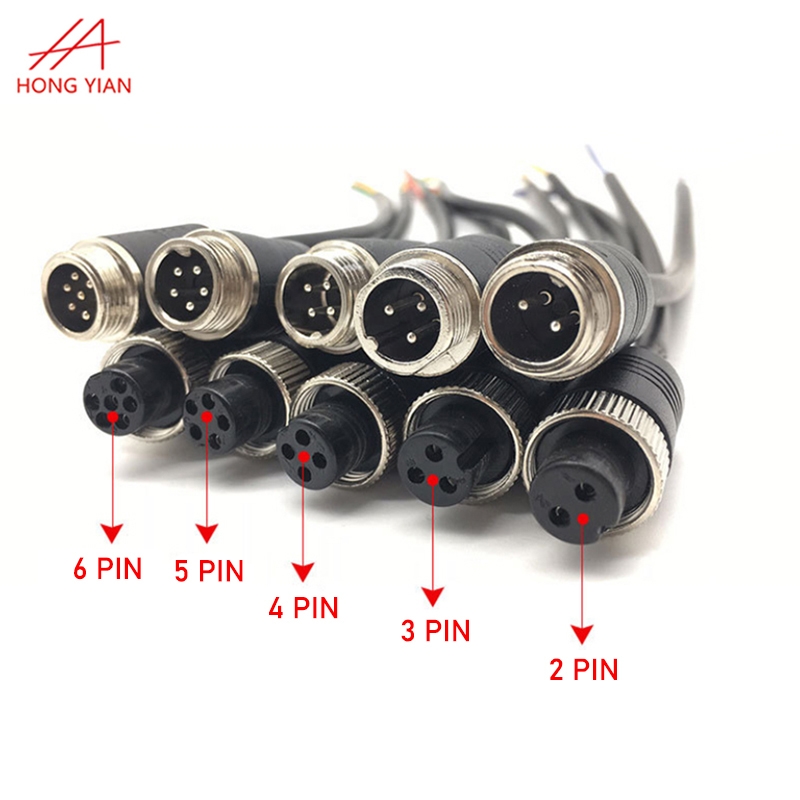 M12 M16 electric plug waterproof 2 3 4 5 6 pin M12 cable connector for LED lighting outdoor