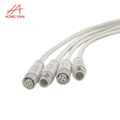 M8 Connector White Colour 2 3 4 6 8 Pins Male Female Waterproof Connector Cable